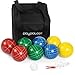 Play Platoon 90 mm Bocce Ball Set with 8 Premium Balls, Pallino, Carry Bag & Measuring Rope, Lawn Bowling Yard Games