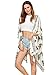 SweatyRocks Women Kimono Vintage Floral Beach Cover Up (Large, Beige)