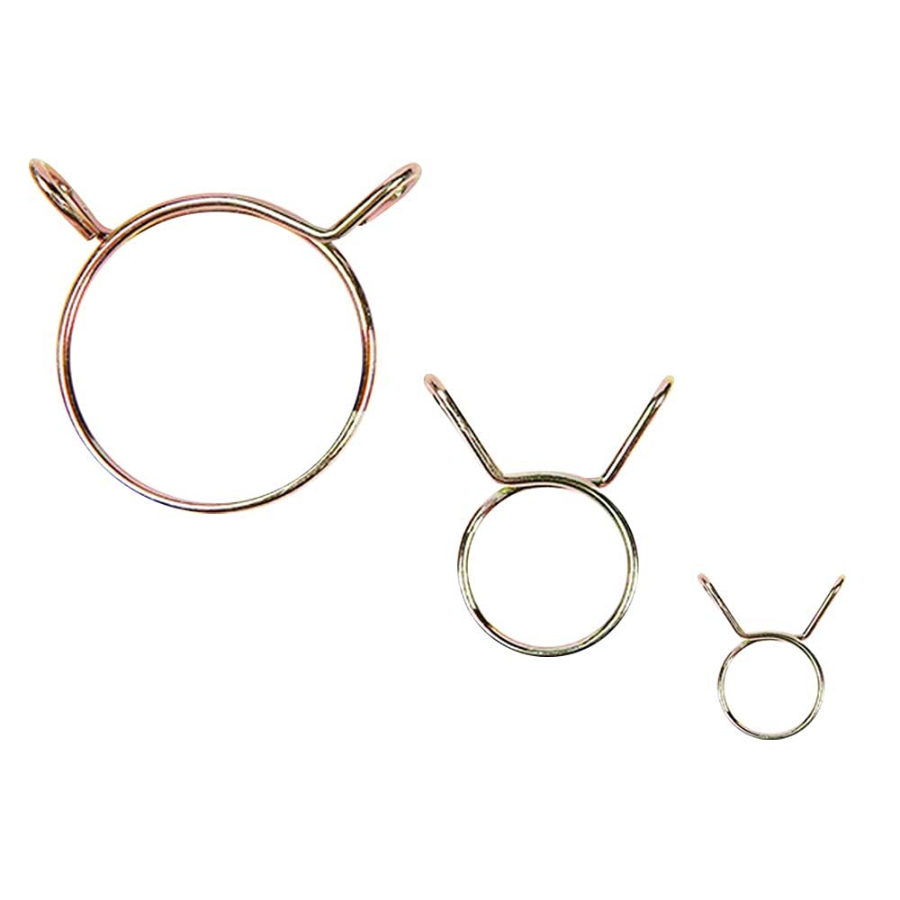 YOFASEN Pipe Clamps - Premium Quality Spring Clip Fuel Line Hose Water Pipe Air Tube Clamps Fastener Set, Package2, Gold