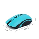 Civetta Professional 2.4G Optical Ergonomic Smart Wireless Gaming Silent Click Mouse Mice for PC Laptop Mac Notebook with DPI Switch Nano Receiver 2400 DPI, 3 Adjustment Levels(Blue)