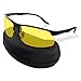 Night Driving Glasses Anti Glare Polarized Sunglasses for Women Men, Rainy Safe HD Night Vision Glasses with Yellow UV400 Lenses and Ultra Light Aluminum Frame, Glasses Case Included