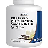 Nutricost Grass-Fed Whey Protein Concentrate (Vanilla) 5LBS - Undenatured, Non-GMO, Gluten Free, Natural Flavors