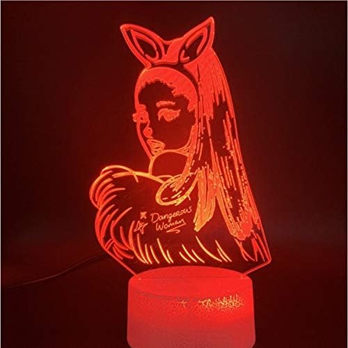 Optical Illusion lamp Night Light 3D LED Lamp Singer Ariana Grande Poster Cat Girl carck Touch Switch