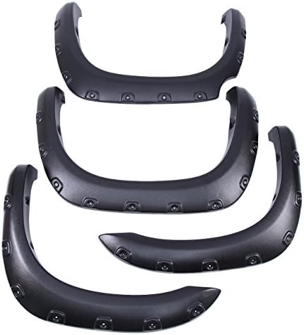 HH Limited 4Pcs Textured Black Pocket Rivet Style Fender Flares Fits 2007-2013 Toyota Tundra