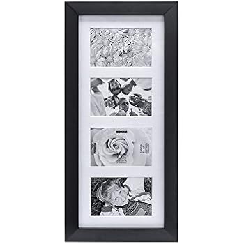 Malden 4x6 4Opening Collage Matted Picture Frame, Displays Four, Black