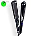 Inverto Professional Flat Iron Hair Straightener, (220V BLACK) Pro Silver Titanium Plates 1.5