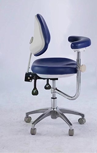 Aphrodite Dental Stool Assistant Stool Dental Assistant Chair with Armrest PU Leather Height Adjustable by Purple-Violet - Thumbnail 4