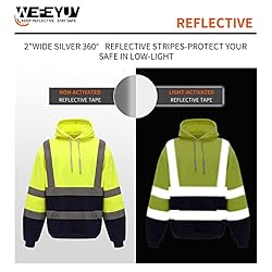 wefeyuv Safety Reflective ANSI Class 3 Hooded