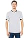 American Apparel Fine Jersey Short Sleeve Ringer T-Shirt - Heather Grey/Black/M