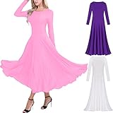 IBTOM CASTLE Womens Liturgical Praise Lyrical Dance Dress Loose Fit Full Length Long Sleeve Worship Costume Ballet