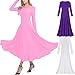 IBTOM CASTLE Womens Liturgical Praise Lyrical Dance Dress Loose Fit Full Length Long Sleeve Worship Costume Ballet
