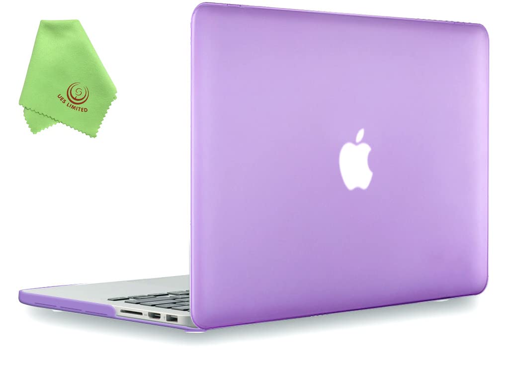 UESWILL Smooth Matte Hard Case Compatible with MacBook Pro (Retina, 15 inch, Mid 2012/2013/2014/Mid 2015), Model A1398, No CD-ROM, No Touch Bar, Purple