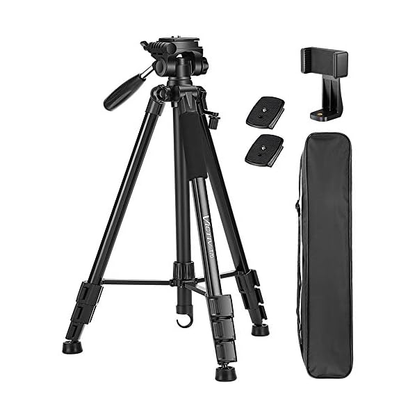 Victiv 182 cm Aluminium Kamera Stativ, Leichtes und Kompaktes Reisestativ für DSLR mit 3-Wege-Schwenk 360° Panorama…
