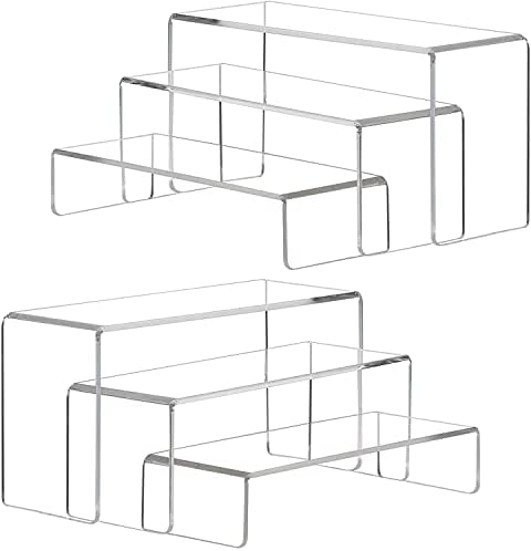 6 pcs Clear Acrylic Stand Showcase Display shoe Riser Display Organizer ...