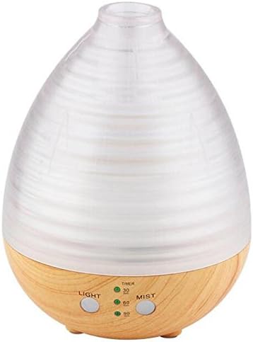 USB Aroma Diffuser JY-200 Ultrasonic Mute Humidifier Aromatherapy Indoor Air Purification LED Color Night Light Anhydrous Shutdown Timer 250ml , Light wood grain