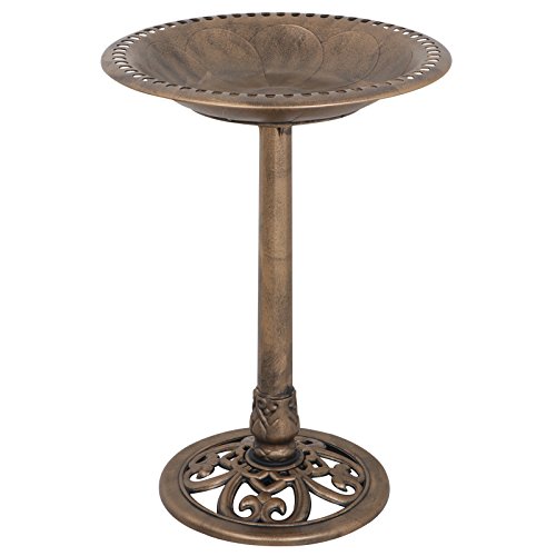 Zeny Bird Bath 28 H Luxury Outdoor Pedestal Birdbath Bird Feeder