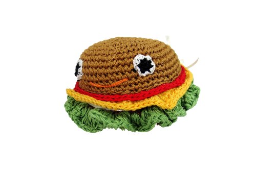 Dog Teeth Cleaning Cotton Crochet Squeaky Dog Toy for Small Dog - Cheesebuger