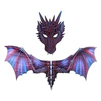 Alisy Halloween Cosplay Dragon Wing, Halloween Decorations Dinosau Costume Animal Wing Accessory for All Saints Day Clearance (Purple)