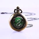 Salazar Slytherin Snake Necklace ,Salazar Slytherin Snake Pendant Necklace , Watch Necklace , Pocket Watch Jewelry ,