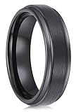 Black Tungsten Carbide Rings Men Women 6mm 8mm Wedding Bands Tungsten Engagement Promise Brushed Comfort Fit