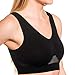 Comfort Finds Seamless Pullover Cooling Sports Bra - Ladies Wirefree Comfort Bra - 2 Pack (Large 40-42, Black)