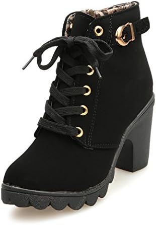 Women Boots,Ba Zha 👢 Womens Fashion High Heel Lace up Ankle Boots Ladies Buckle Platform Shoes Spring Ladies Flip Flops Leisure Slip-On Massage Sandals Breathable Soft Sneakers Size 2.5-6.5