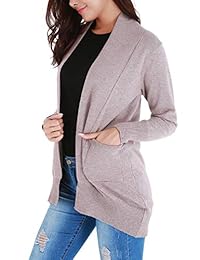 Uniboutique   Sudadera para mujer con parte frontal abierta, casual, gruesa, larga, con bolsillos