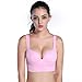 ROPALIA Womens Fitness Yoga Sports Bra Wirefree Seamless Padded Push Up Racerback Top Pink XL