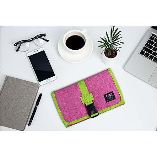 Travel Organizer, BUBM Cable Bag/USB Drive Shuttle Case/Electronics Accessory Organizer-Rose Red - Thumbnail 7