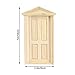 PIXNOR 1:12 Dollhouse Miniature 6-panel Wood Door with Steepletop