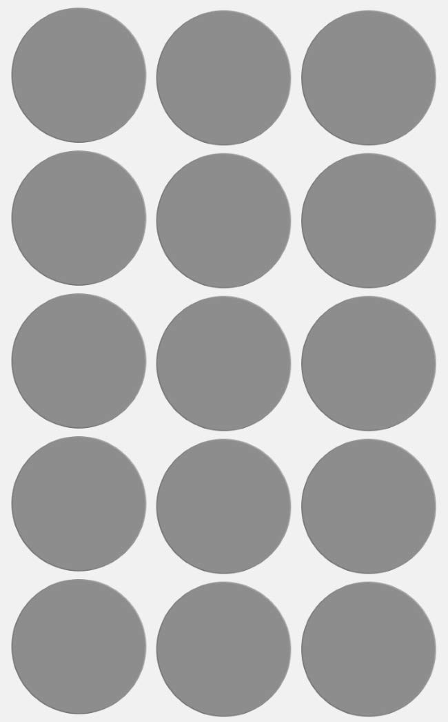 Grey Round Sticker Labels 30MM (3cm) Color Coded Labels for Envelopes, Invitation Seals, Arts and Crafts by Royal Green