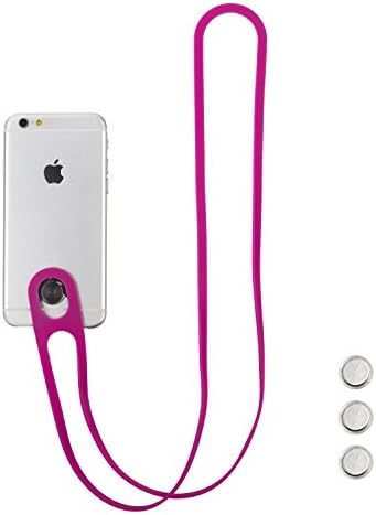 Xroam Phone Holder for Pokemon Go Silicone Sling Lanyard Necklace Wrist Strap Neck Hanging for iPhone 7, 6S, 6, 6 Plus, 5, Galaxy S6 S5, Note 5 or Any Phone (Pink)