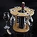 Tirrinia Wine Rack, Wine Glass Holder and Bottle Drying Rack, Bamboo Wine Storage with Holds 6 Glasses and 1 Bottle, Wine Glass Rack-Free Corkscrew, Best Gift for Wine Lover & Friends