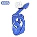 Unigear 180° Full Face Snorkel Mask -Panoramic View with Detachable for GoPro Mount and Earplug,Anti-Fog Anti-Leak Snorkeling Design for Adults and Youth (Kids Blue, XS)