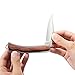 Z ZANMAX Folding Knife, 440C Stainless Pocket Knife Wood Handle Outdoor Camping Survival Hunting Knife Blade with Genuine Leather Sheath, Lockback Folding Knife, 3.5-Inch, Gift for Him