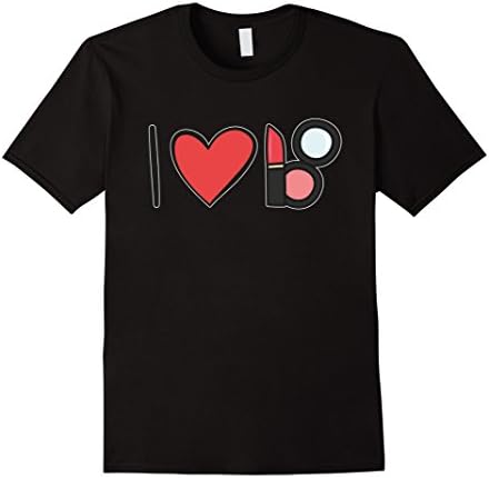 I love make-up / I heart make-up lipstick &amp; blush T-shirt - Male Small - Black