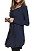HOTOUCH Women Plus Size Solid Basic Flowy Tops Spring Tunic Blouse (Dark Blue L)