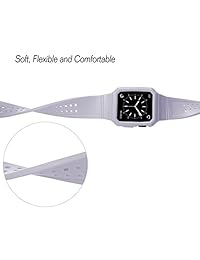 vitech los golpes y la suciedad protector silicona suave Sport Watch Band para Apple Watch iWatch Band Series 3 Series 2 Series 1 deporte y Edition con Caso, 42mm Lavanda