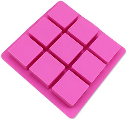 9 Cube Soap Silicone Mold Loaf Soap Bar Mould Food Grade Cake Baking Tool