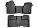WeatherTech Custom Fit FloorLiners for Sierra 1500, Silverado 1500, Silverado 2500HD/3500HD, Sierra 2500HD/3500HD - 1st & 2nd Row (Over-The-Hump w/Full Coverage Row) (445431-445422), Black