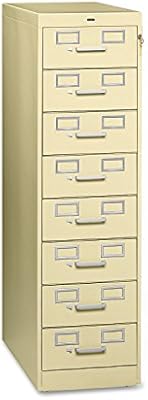 Amazon Com Tennsco Cf846py Eight Drawer File Cabinet For 3 X 5 4 X 6 Card 15w X 52h Putty Furniture Decor