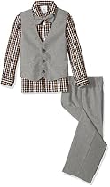 Perry Ellis Boys' HEATHER POPLIN VEST SET