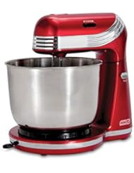 Dash Stand Mixer (Electric Mixer for Everyday Use): 6 Speed Stand Mixer with 3 qt Stainless Steel Mixing Bowl, Dough Hooks & Mixer Beaters for Dressings, Frosting, Meringues & More - Red