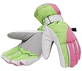 Simplicity Women's Winter 3M Waterproof Outdoor Snowboard Ski Gloves,PinkGreen M