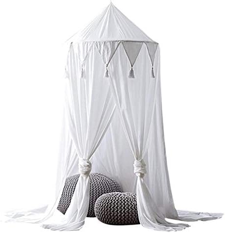 Funihut Bed Canopy Mosquito Nets Canopy Tent Children's Triangle Tassel Chiffon Tent Baby Photography Prop Baby Crib Mosquito Net Dream Tent Bed Tent Insect Net