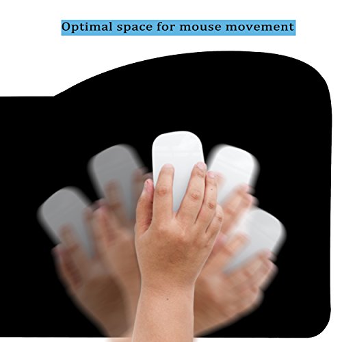 BRILA Extended Mouse pad - Curve Design Gaming Mouse pad - Stitched Edges & Skid Proof Rubber Base - 29.5" x 12.1" x 0.12" X-Large Mouse Keyboard Desk Mat for Computer Laptop (Black) - Thumbnail 5