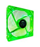 APEVIA CF12SL-UGN 120mm 4pin Molex + 3pin Motherboard Silent Green LED Case Fan