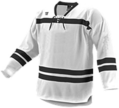 Alleson Adult Warrior Turbo Hockey Game Jersey White, Black, Black S KH559 KH559-WHBK-S