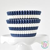 Rugby Stripe Navy BakeBright Greaseproof Cupcake Liners
