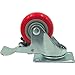 FactorDuty 4 Pack Caster Swivel Plate On Red Polyurethane Wheels with HD Hardware Kit, 3